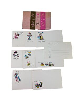 VTG Current Post-A-Note Postcards Cartoon Notecards Stationery Birthday Set 25